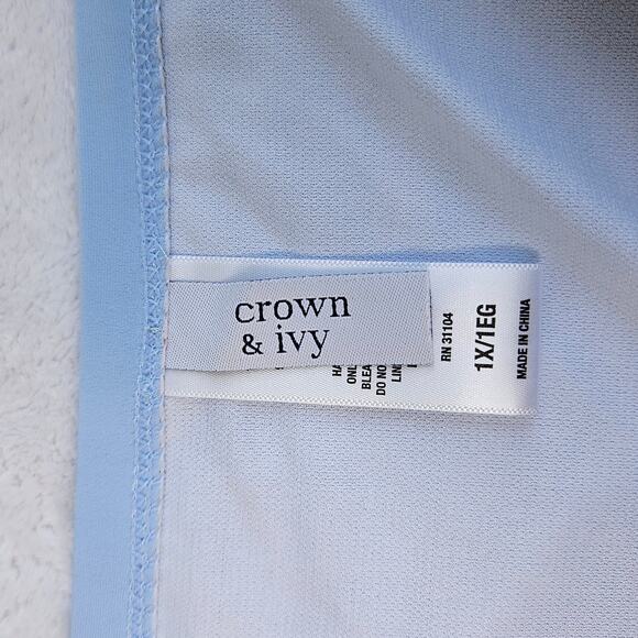 New Crown & Ivy Plus Size 1X Tummy Control Shirred High Waisted Bikini Bottoms - Picture 10 of 15